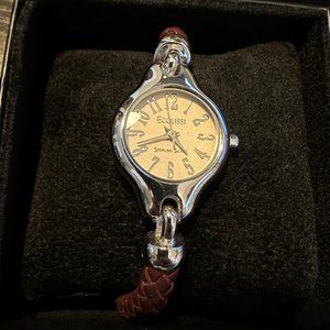 Ecclissi Sterling Silver Braided Leather Watch